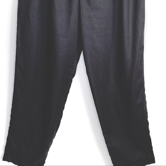 Lauren Ralph Lauren Black Linen Pleated Front High Rise Lined Trousers Pants 14 - Picture 4 of 16